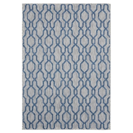 Manmade 7 ft. 10 in. x 10 ft. 6 in. Augusta Belle Mare Blue Rectangle Oversize Rug MA3090233